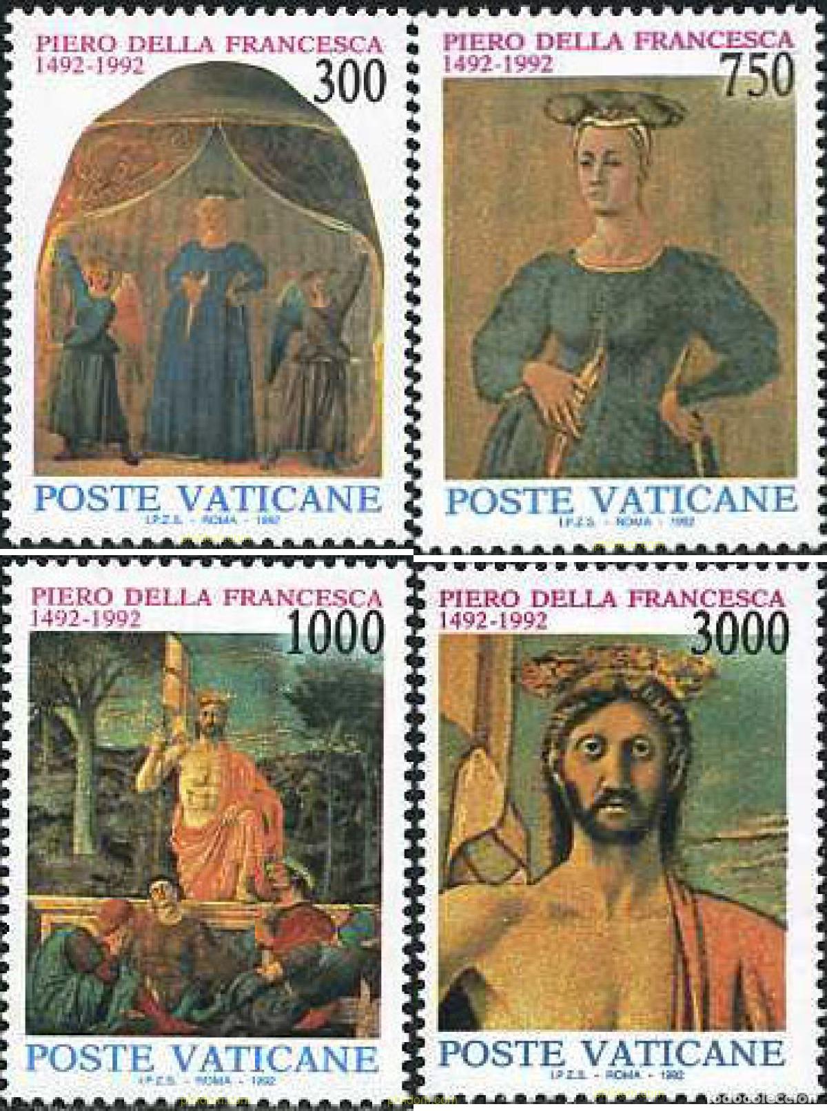 Sellos: 117044 MNH VATICANO 1992 500 ANIVERSARIO DE LA MUERTE DEL PINTOR PIERO DE LA FRANCESA