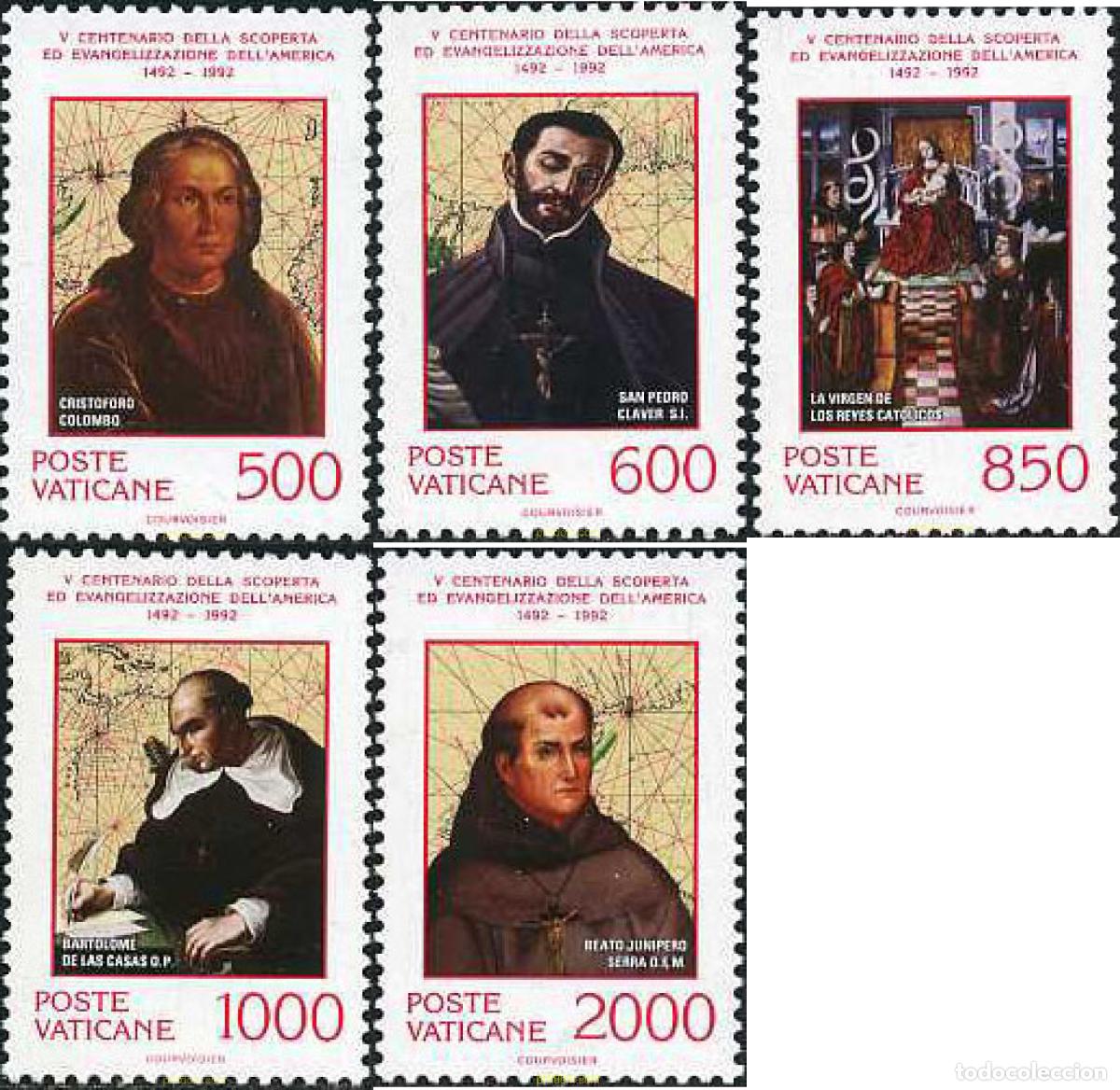 Sellos: 117041 MNH VATICANO 1992 5 CENTENARIO DEL DESCUBRIMIENTO Y EVANGELIZACION DE AMERICA