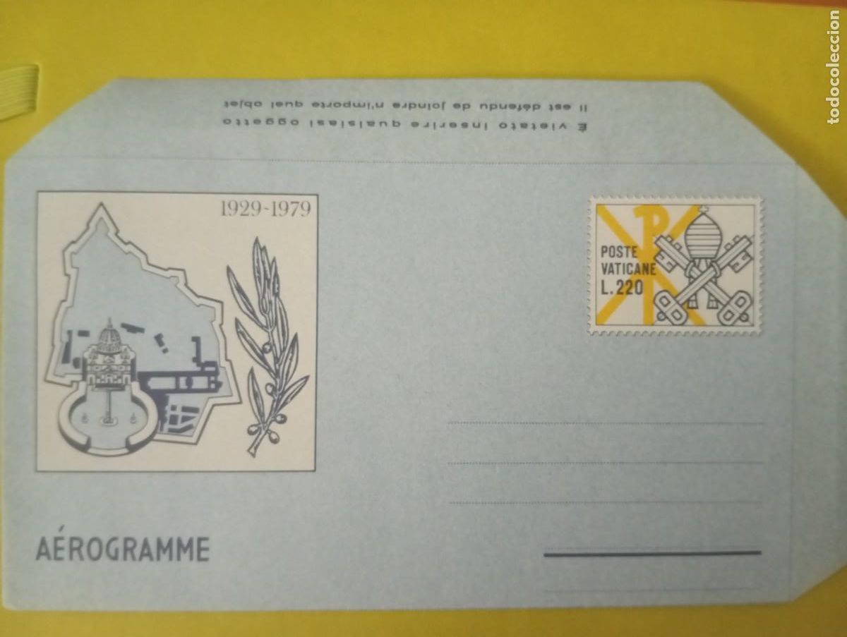 Sellos: VATICANO, 1979, AEROGRAMA,