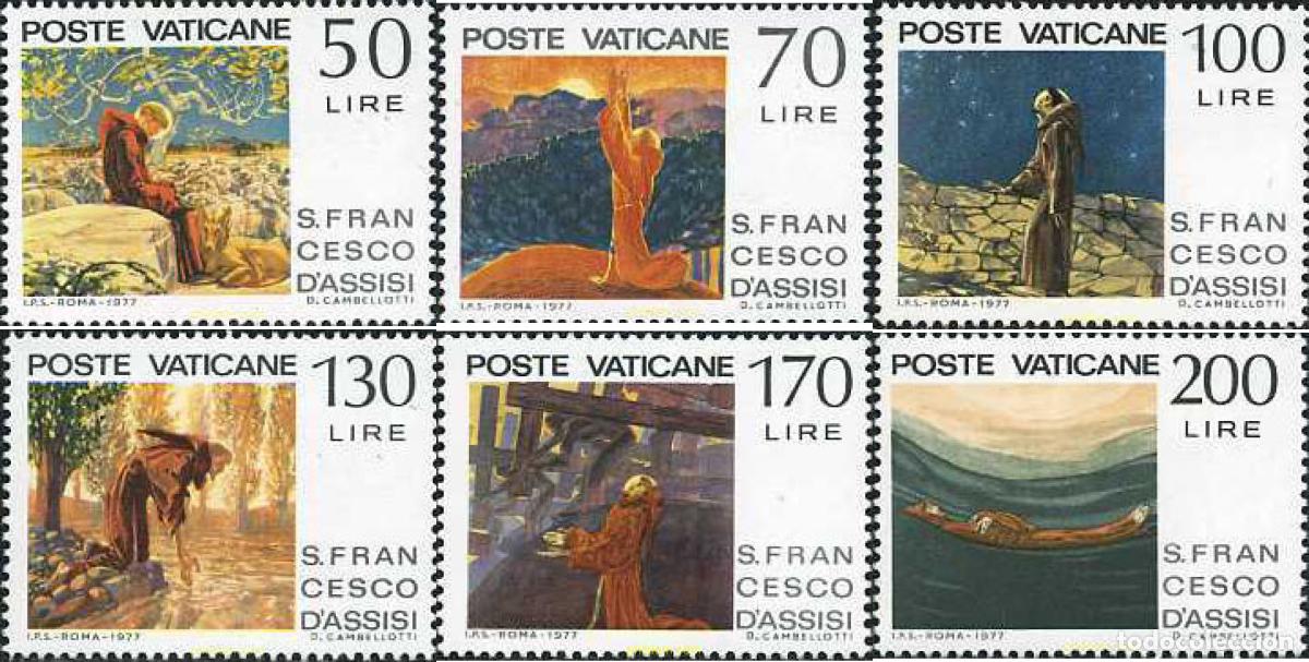 Sellos: 116561 MNH VATICANO 1977 750 ANIVERSARIO DE LA MUERTE DE SAN FRANCISCO DE ASIS