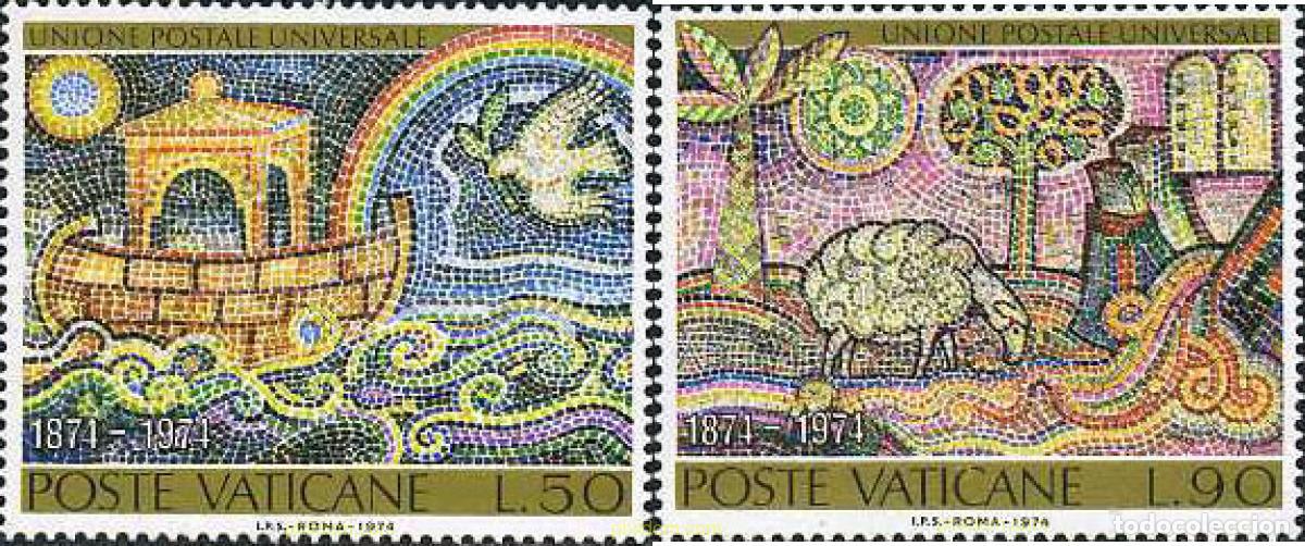 Sellos: 116481 MNH VATICANO 1974 CENTENARIO DE LA UPU. MOSAICOS