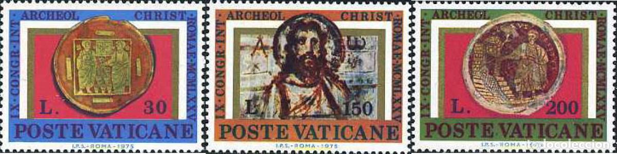 Sellos: 116500 MNH VATICANO 1975 9 CONGRESO INTERNACIONAL DE ARQUEOLOGIA CRISTIANA