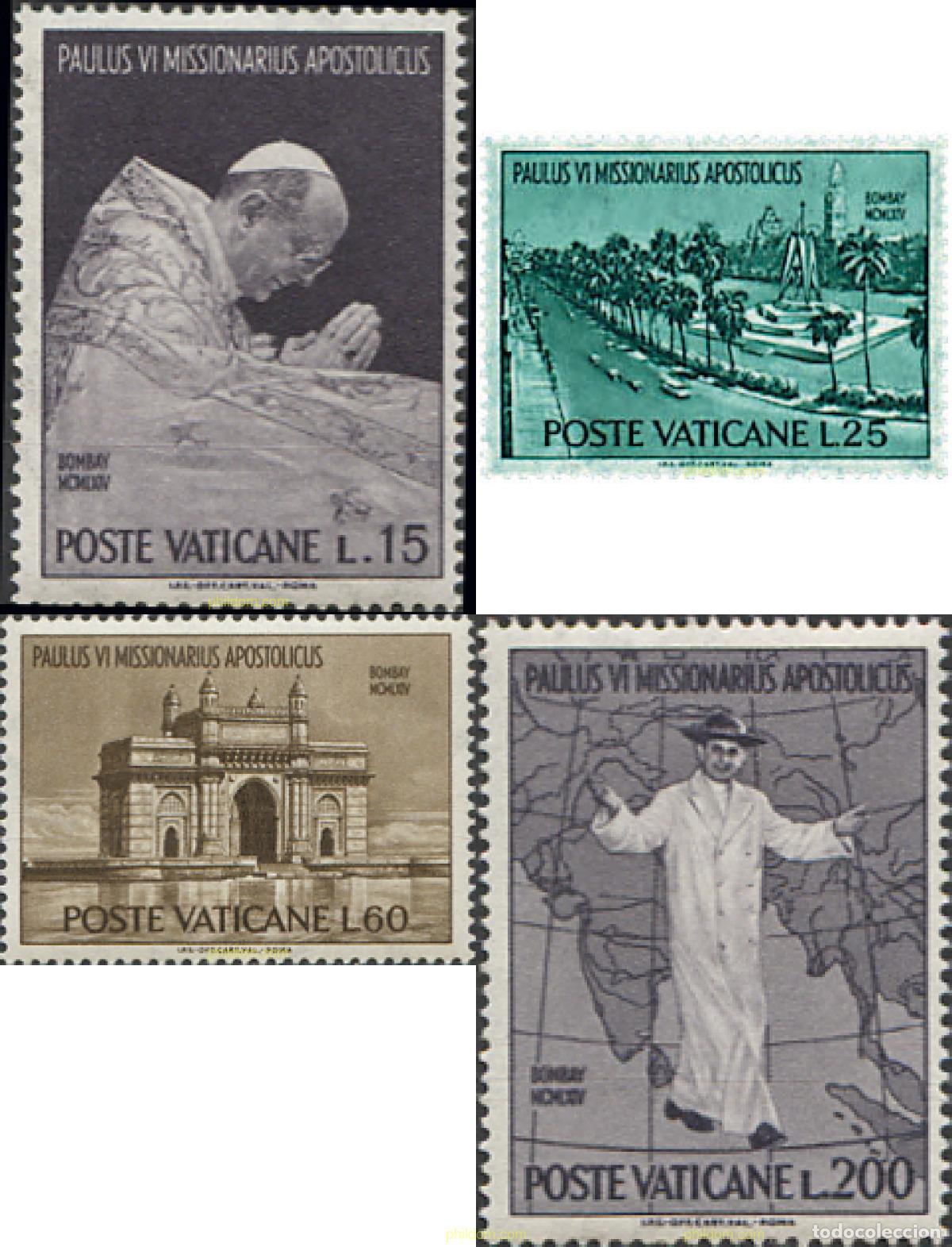 Sellos: 684284 HINGED VATICANO 1964 VIAJE DEL PAPA A LA INDIA