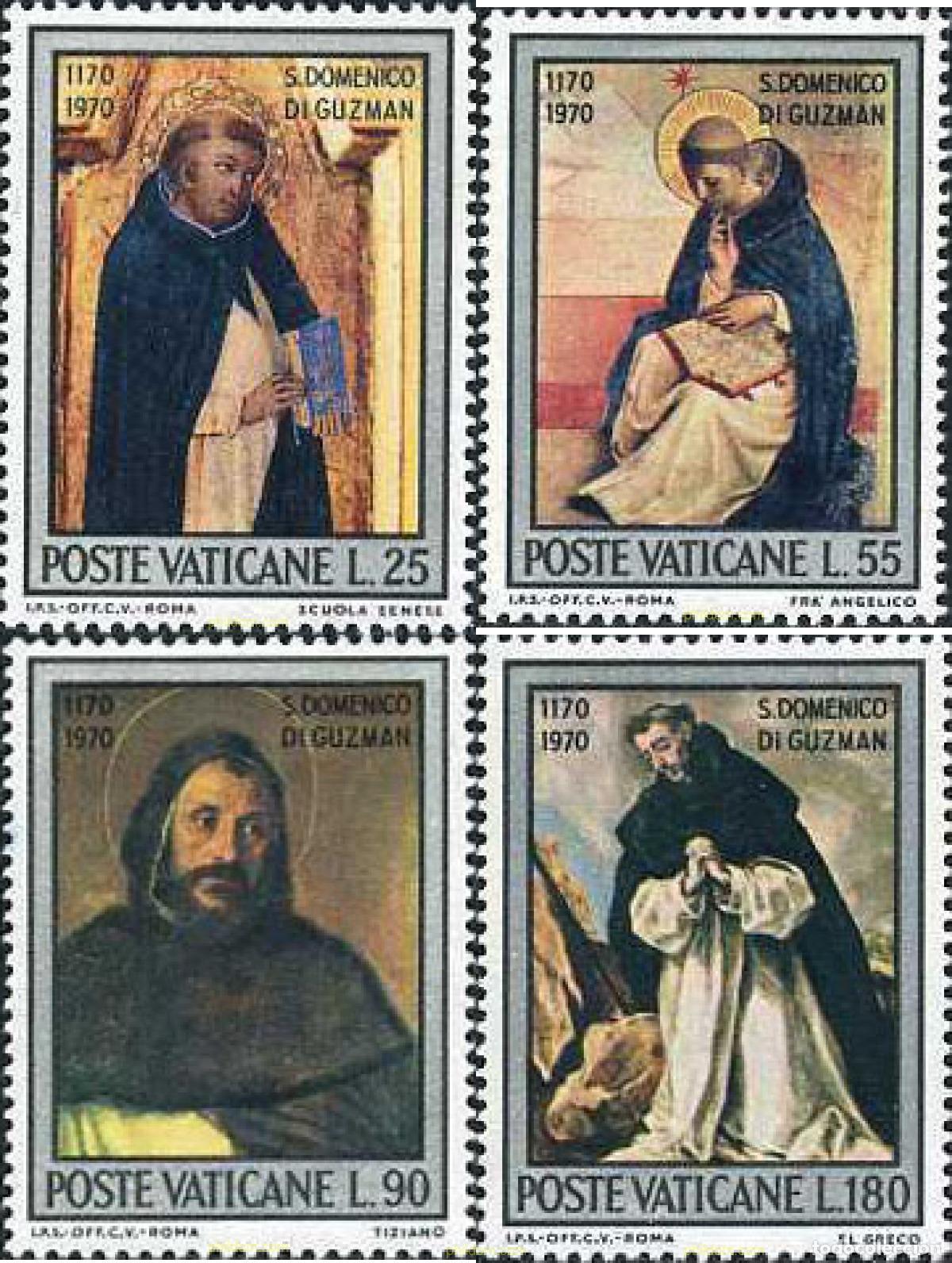 Sellos: 116414 MNH VATICANO 1971 8 CENTENARIO DEL NACIMIENTO DE SAN DOMINICO DE GUZMAN
