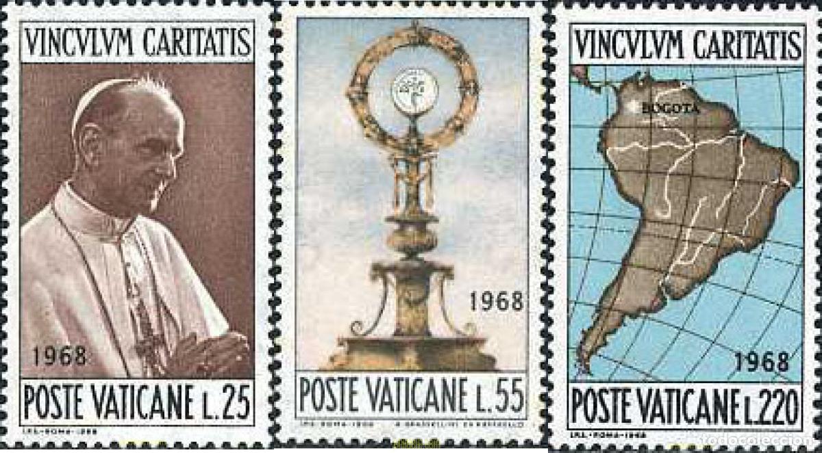 Sellos: 116302 MNH VATICANO 1968 39 CONGRESO EUCARISTICO INTERNACIONAL EN BOGOTA