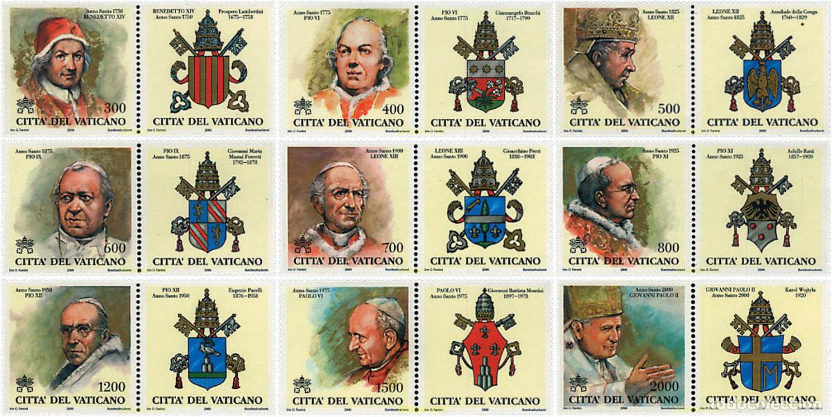 Sellos: 6297 MNH VATICANO 2000 LOS PAPAS Y LOS A&Ntilde;OS SANTOS