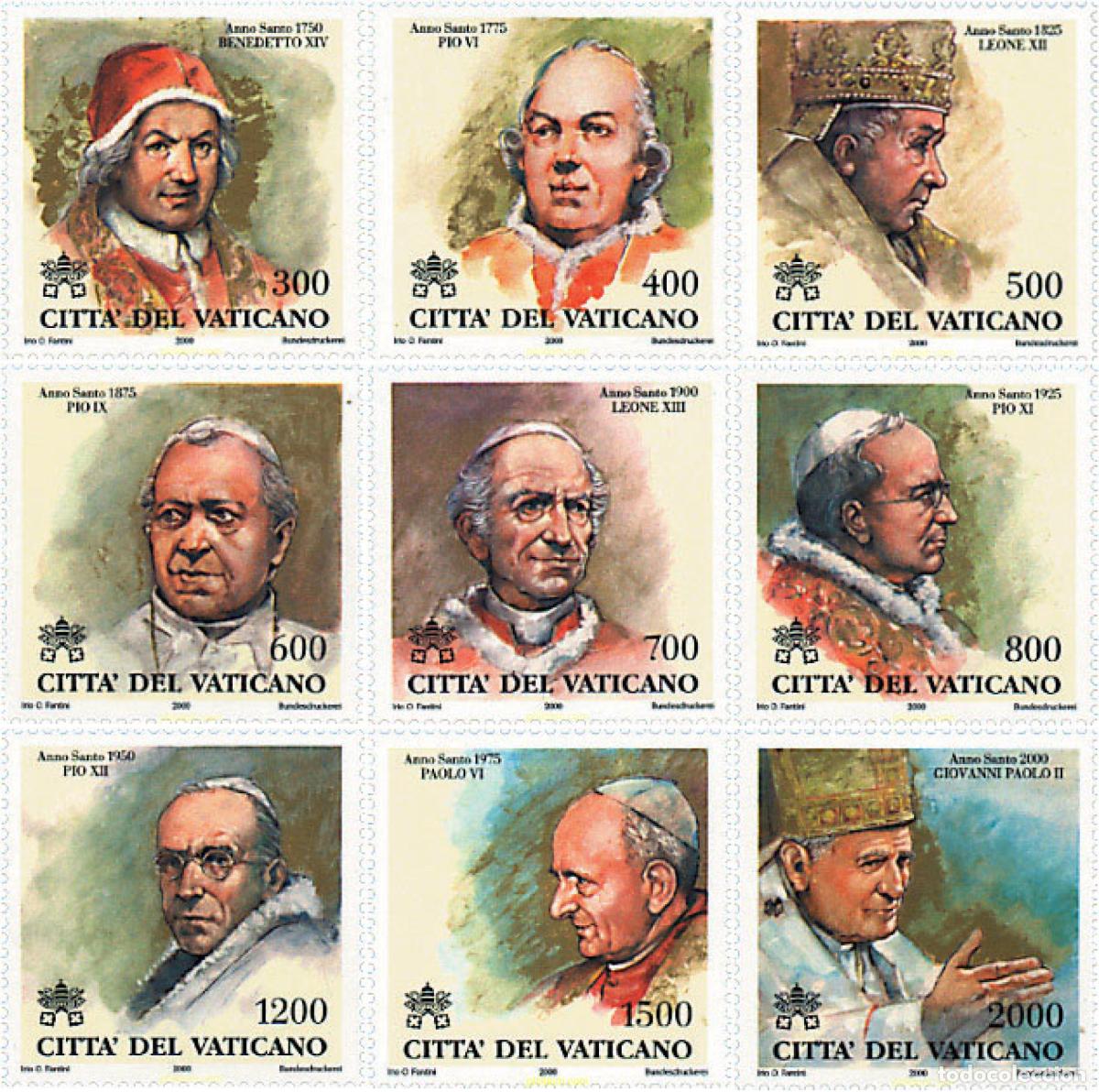 Sellos: 79736 MNH VATICANO 2000 LOS PAPAS Y LOS A&Ntilde;OS SANTOS