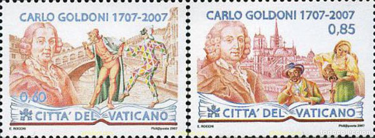 Sellos: 203533 MNH VATICANO 2007 300 ANIVERSARIO DEL NACIMIENTO DE CARLO GOLDONI