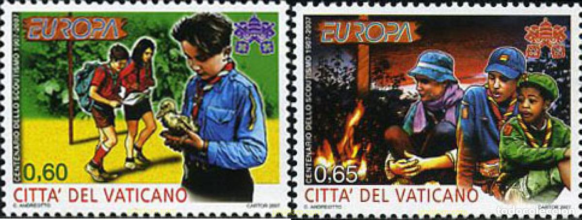 Sellos: 203531 MNH VATICANO 2007 EUROPA CEPT. 100 A&Ntilde;OS DE ESCULTISMO