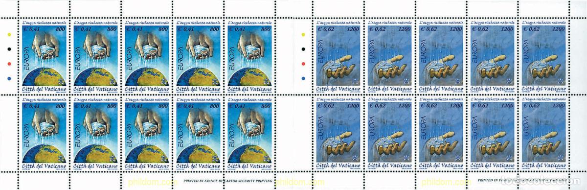 Sellos: 8719 MNH VATICANO 2001 EUROPA CEPT. EL AGUA, RIQUEZA NATURAL