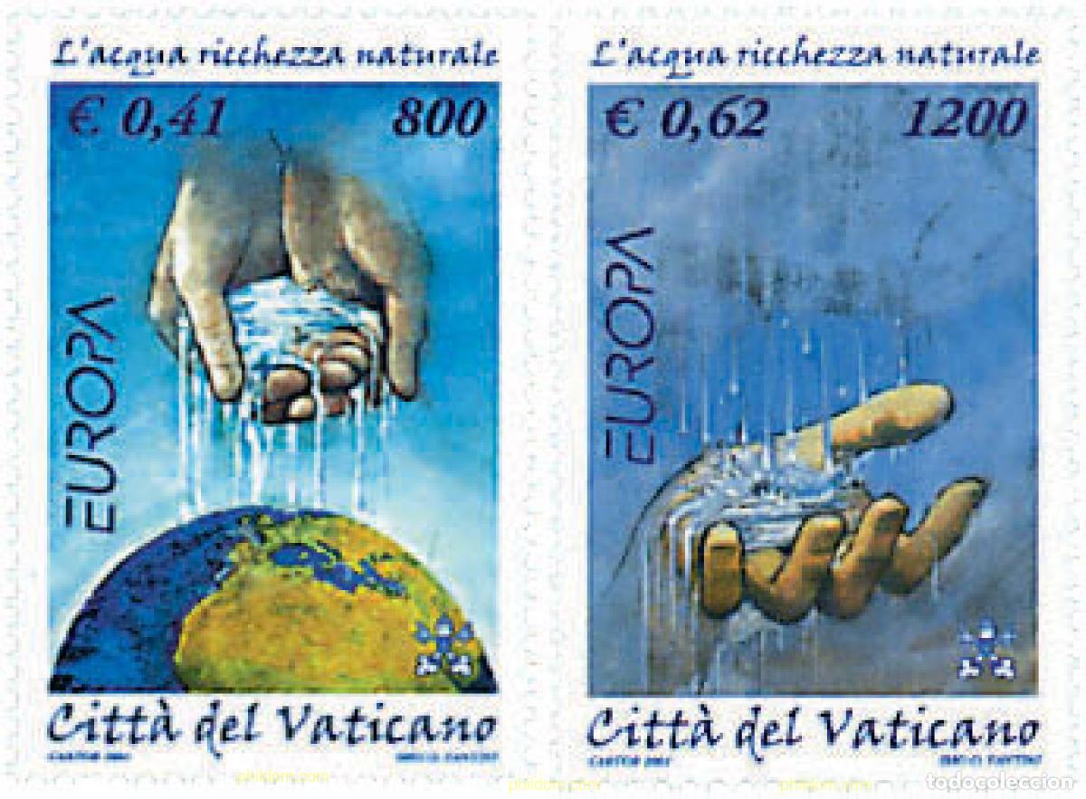 Sellos: 77563 MNH VATICANO 2001 EUROPA CEPT. EL AGUA, RIQUEZA NATURAL