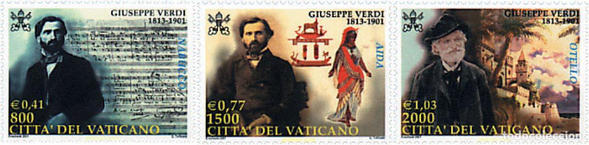 Sellos: 86503 MNH VATICANO 2001 CENTENARIO DE LA MUERTE DE GIUSEPPE VERDI