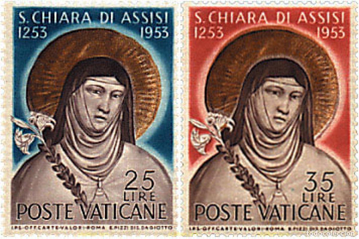 Sellos: 300397 HINGED VATICANO 1953 7 CENTENARIO DE LA MUERTE DE SANTA CLARA DE ASIS
