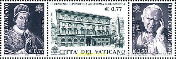 Sellos: 4986 MNH VATICANO 2002 3 CENTENARIO DE LA ACADEMIA PONTIFICA ECLESIASTICA