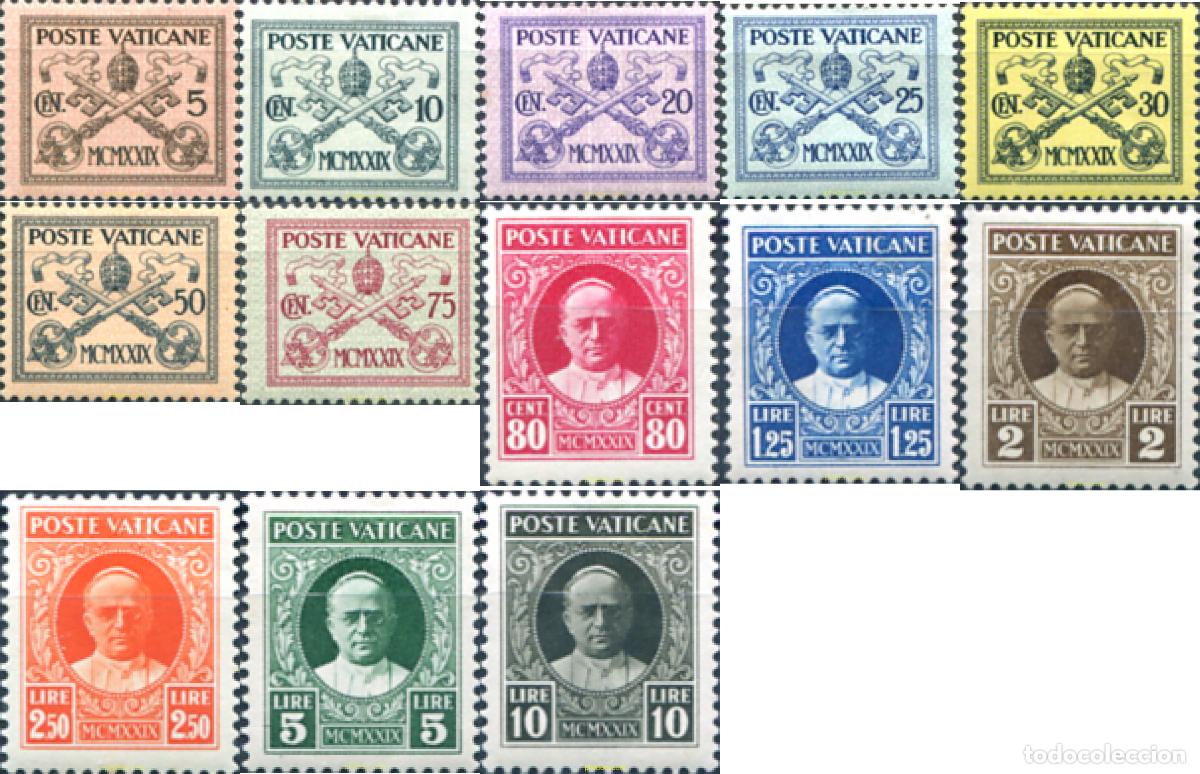 Sellos: 115395 MNH VATICANO 1929 ESCUDO PONTIFICIO Y PAPA PIO XI