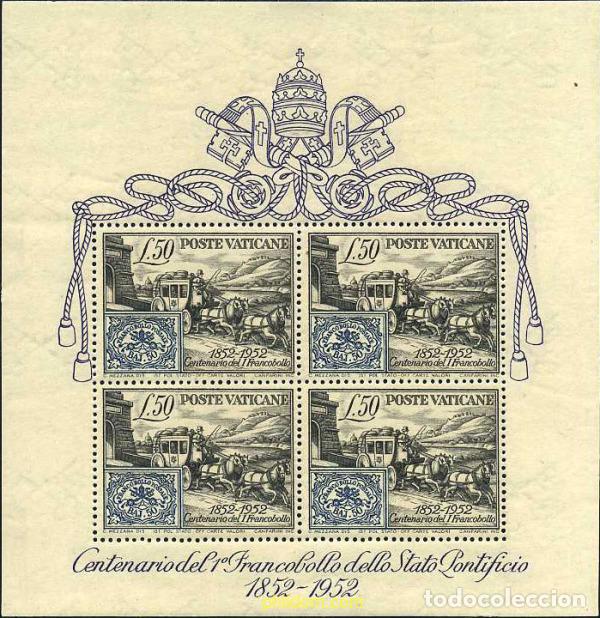 Timbres: 115679 MNH VATICANO 1952 CENTENARIO DEL SELLO DE LOS ESTADOS DE LA IGLESIA