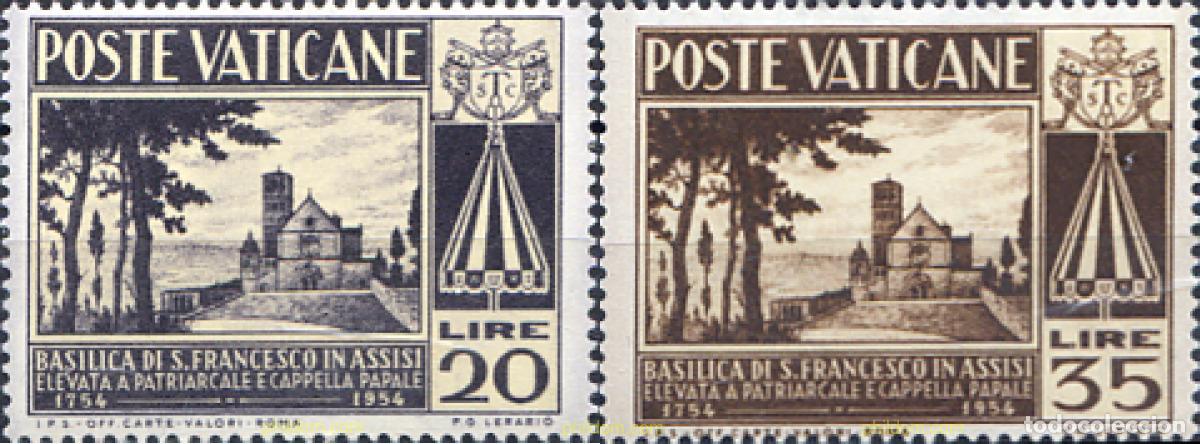 Timbres: 115761 MNH VATICANO 1954 BICENTENARIO DE LA BASILICA DE SAN FRANCISCO DE ASIS