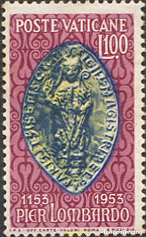 Timbres: 252084 HINGED VATICANO 1953 8 CENTENARIO DE LA MUERTE DE PIER LOMBARDO
