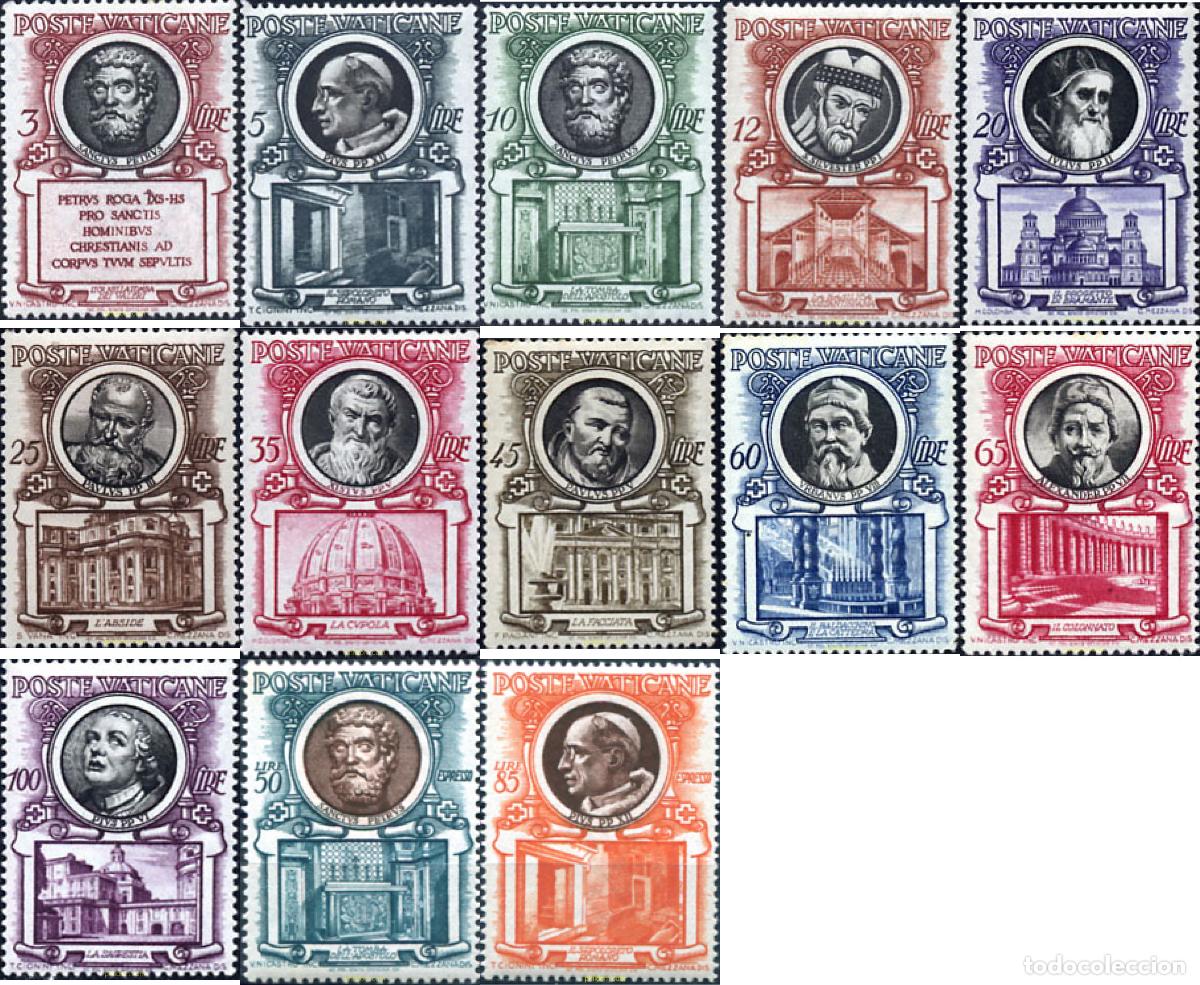 Timbres: 115729 MNH VATICANO 1953 PAPAS Y BASILICA DE SAN PEDRO