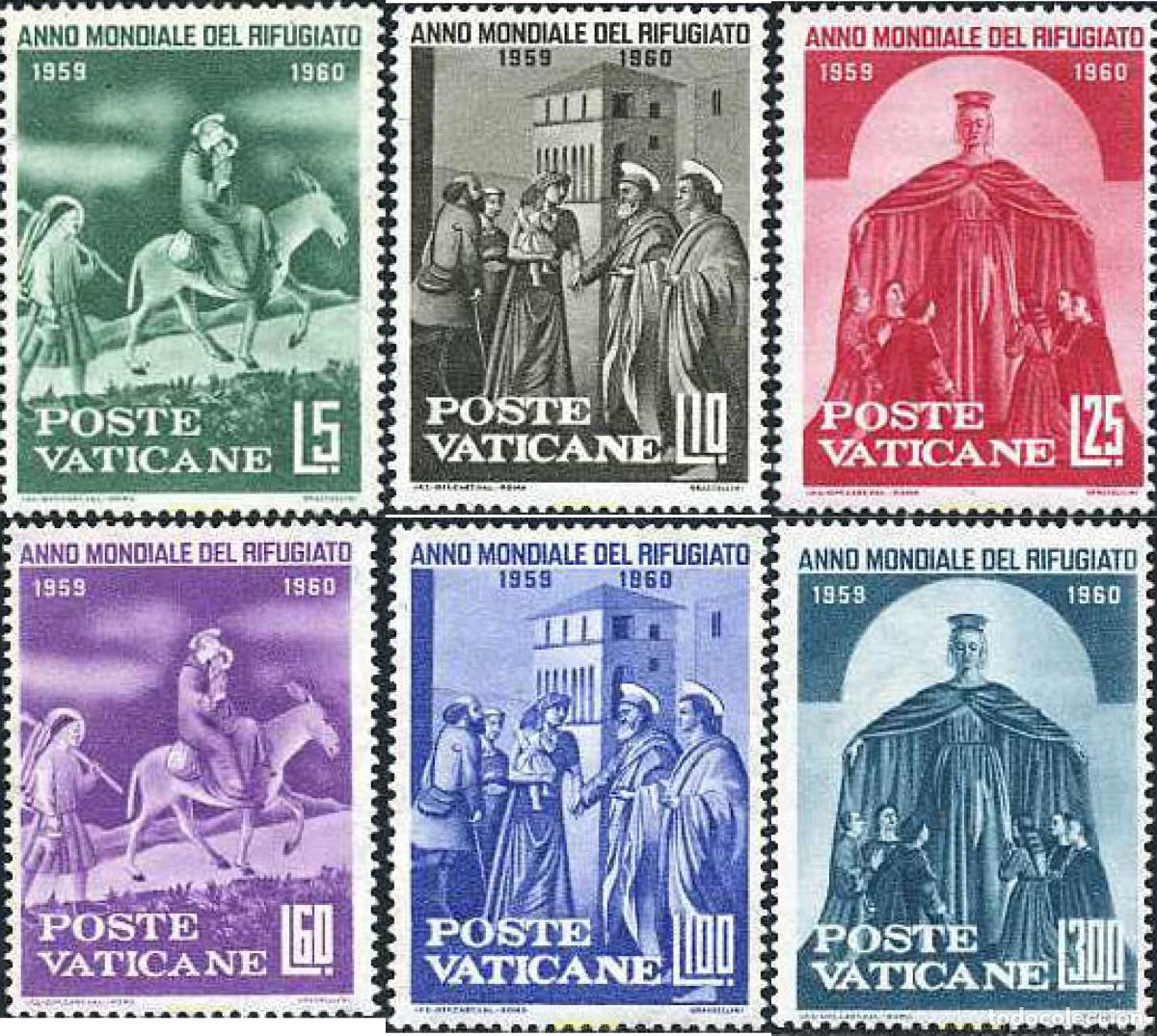 Sellos: 115907 MNH VATICANO 1960 A&Ntilde;O MUNDIAL DE LOS REFUGIADOS