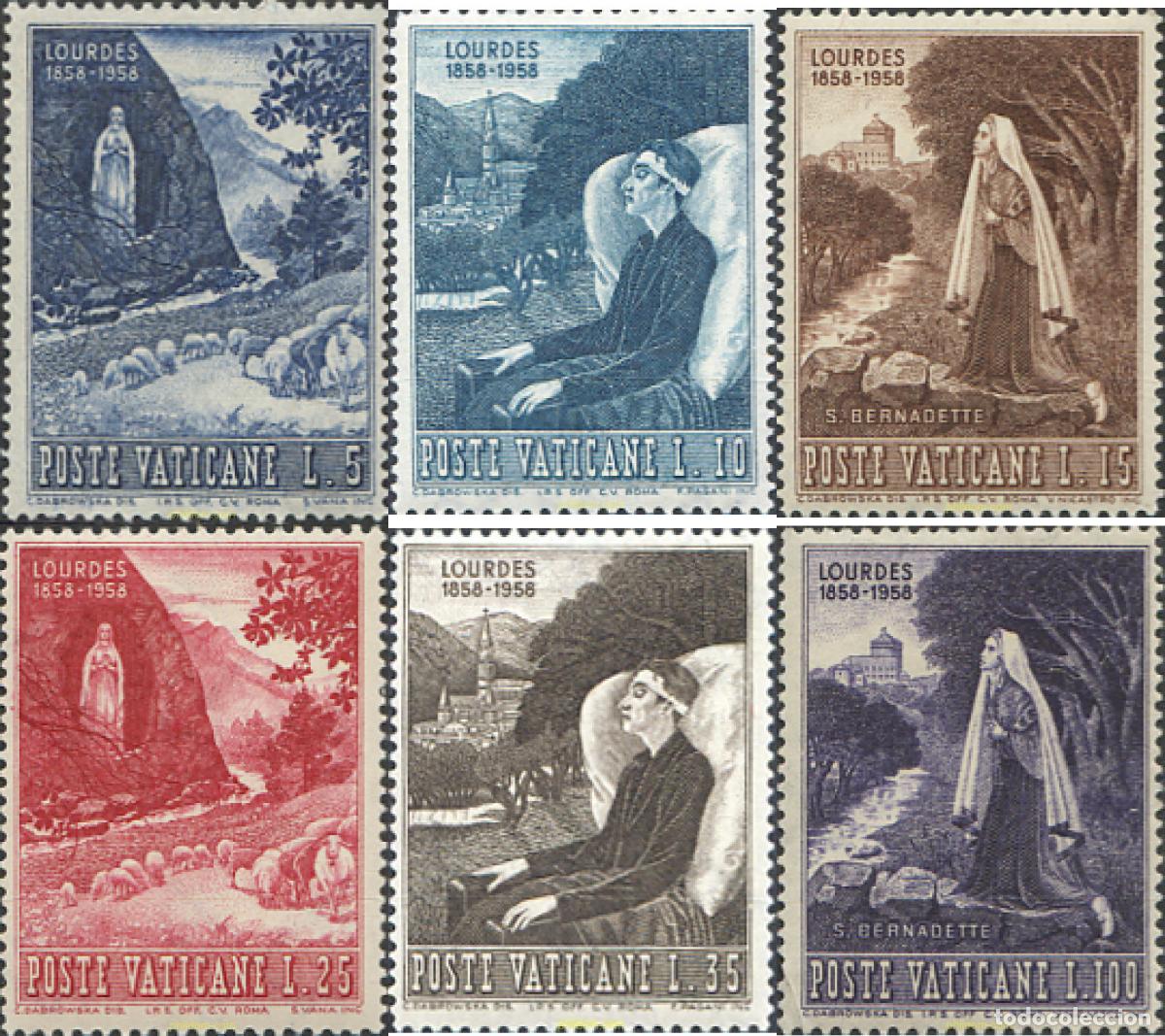 Sellos: 115838 MNH VATICANO 1958 CENTENARIO DE LAS APARICIONES DE LOURDES