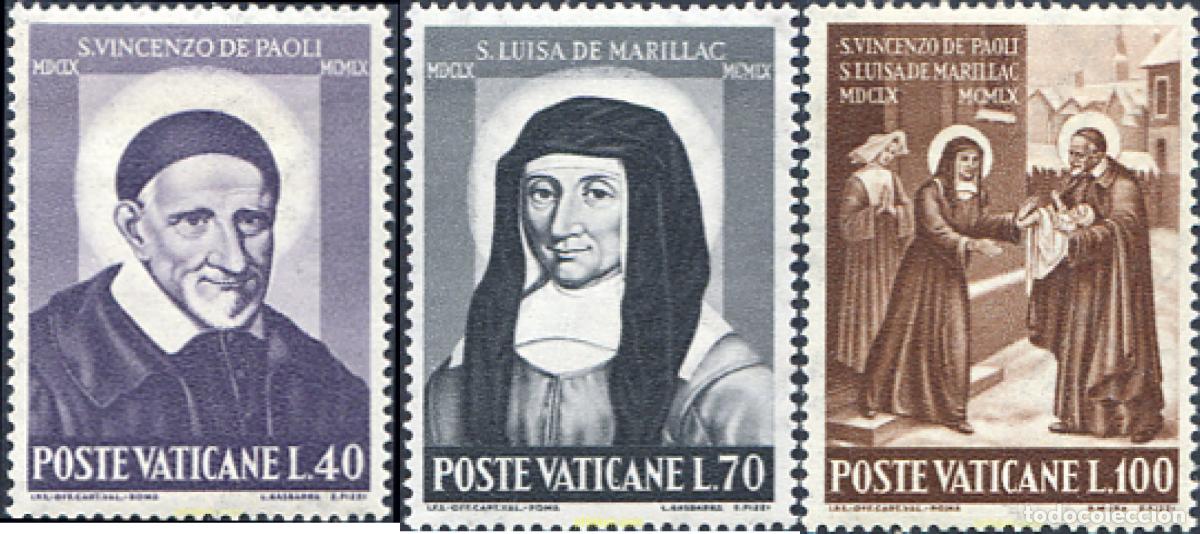 Selos: 684036 HINGED VATICANO 1960 3 CENTENARIO DE LA MUERTE DE SAN VICENTE DE PAUL Y SANTA LUISA DE MARIL
