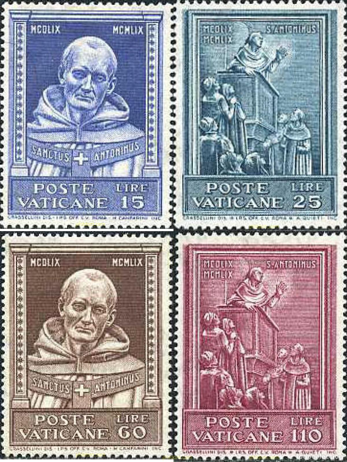 Sellos: 684032 HINGED VATICANO 1960 5 CENTENARIO DE LA MUERTE DE SAN ANTONIN