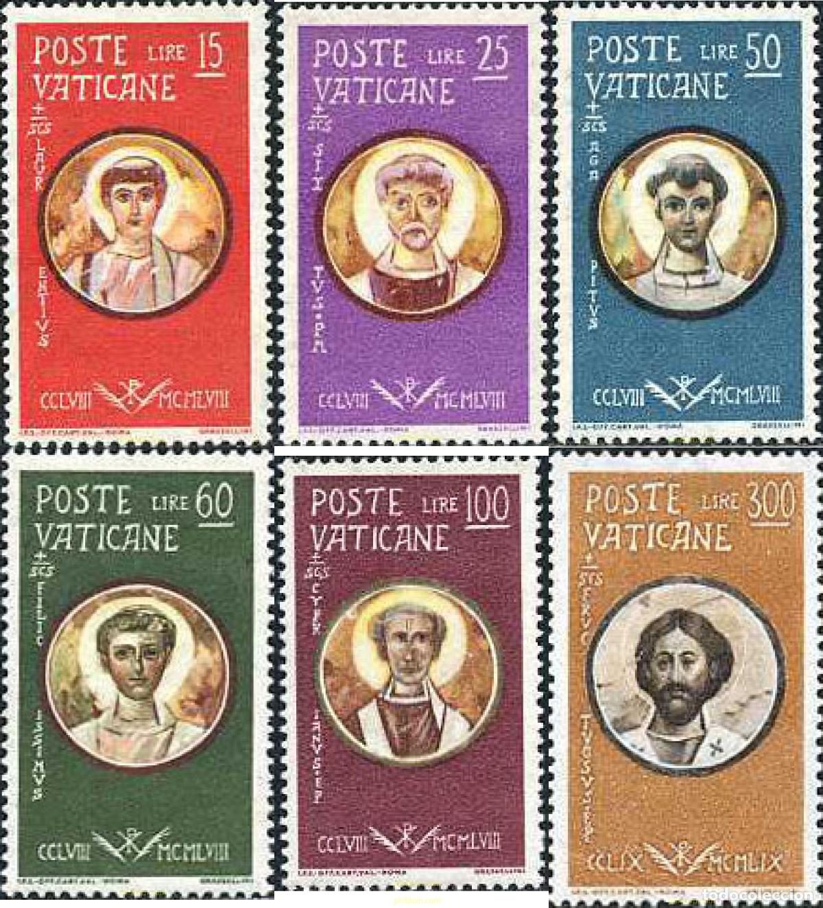 Sellos: 684026 MNH VATICANO 1959 MARTIRES DEL CRISTIANISMO BAJO EL REINADO DE VALERIANO