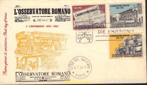 Sellos: 437221 MNH VATICANO 1961 CENTENARIO DE &rdquo;L'OSSERVATORE ROMANO&rdquo;