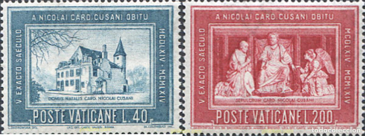 Sellos: 116146 MNH VATICANO 1964 5 CENTENARIO DE LA MUERTE DEL CARDENAL NICOLAS DE CUSANI