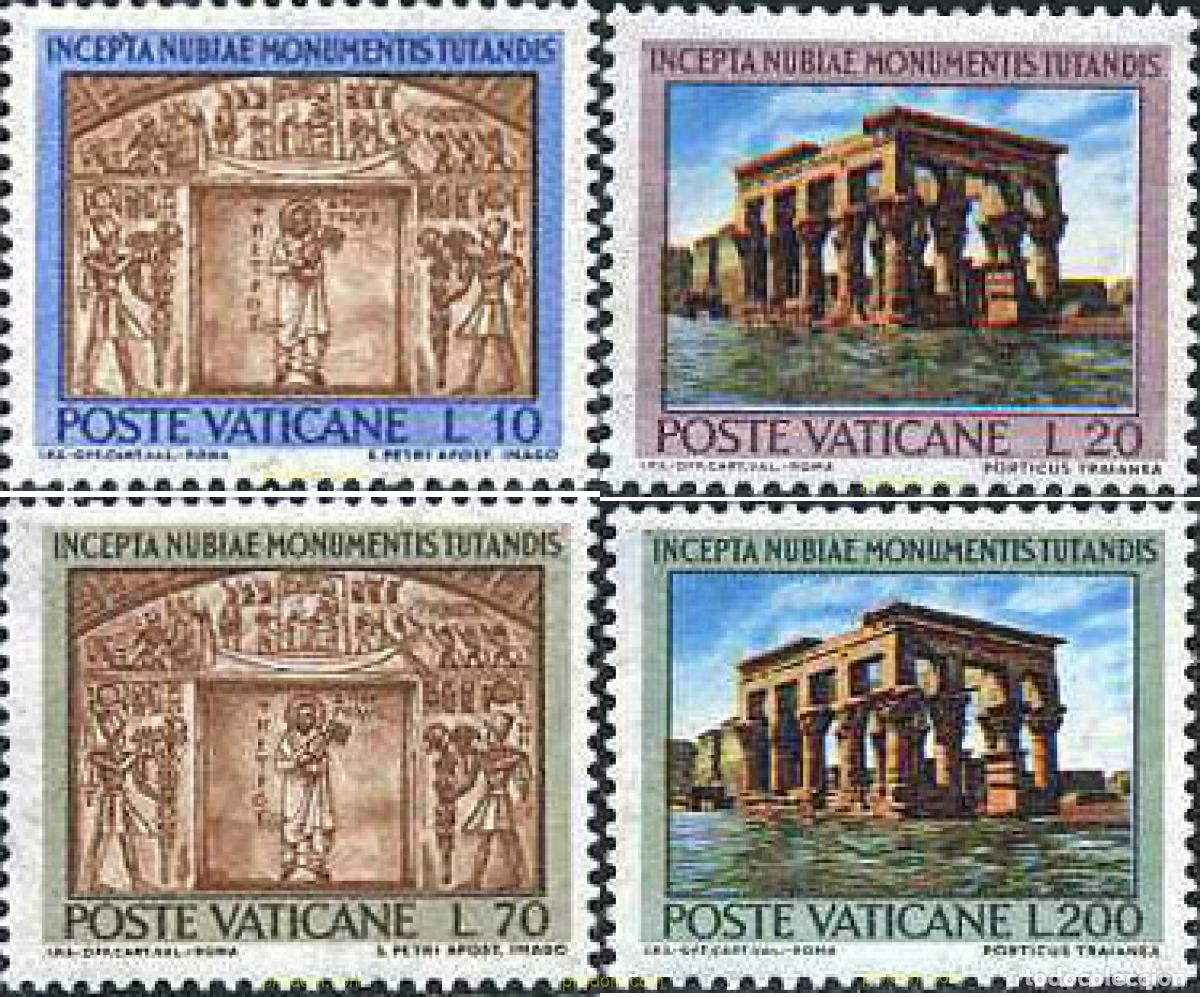 Sellos: 116102 MNH VATICANO 1964 SALVAGUARDA DE LOS MONUMENTOS DEL NUBIA