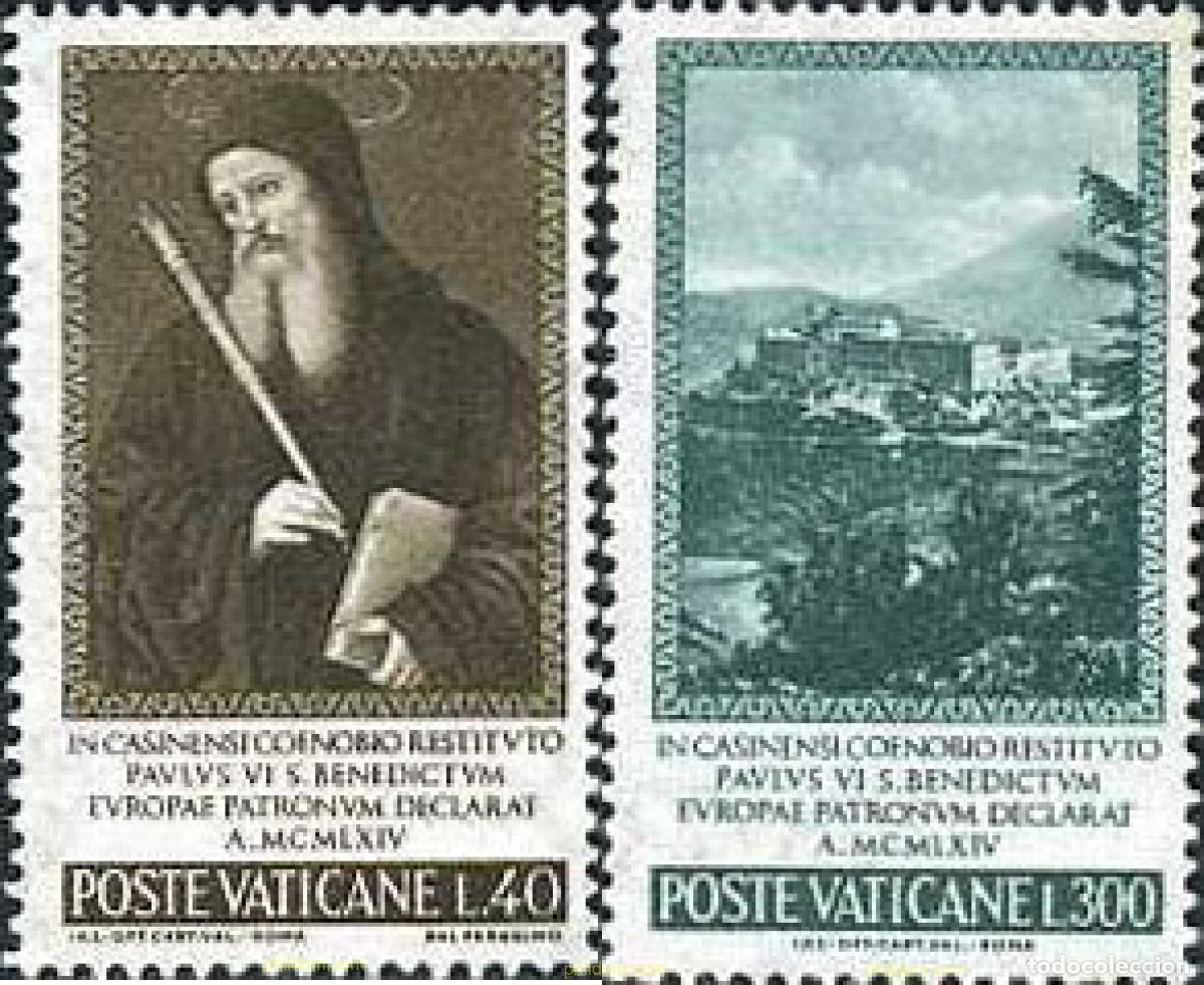 Sellos: 116239 MNH VATICANO 1965 PROCLAMACION DE SAN BENITO, PATRON DE EUROPA