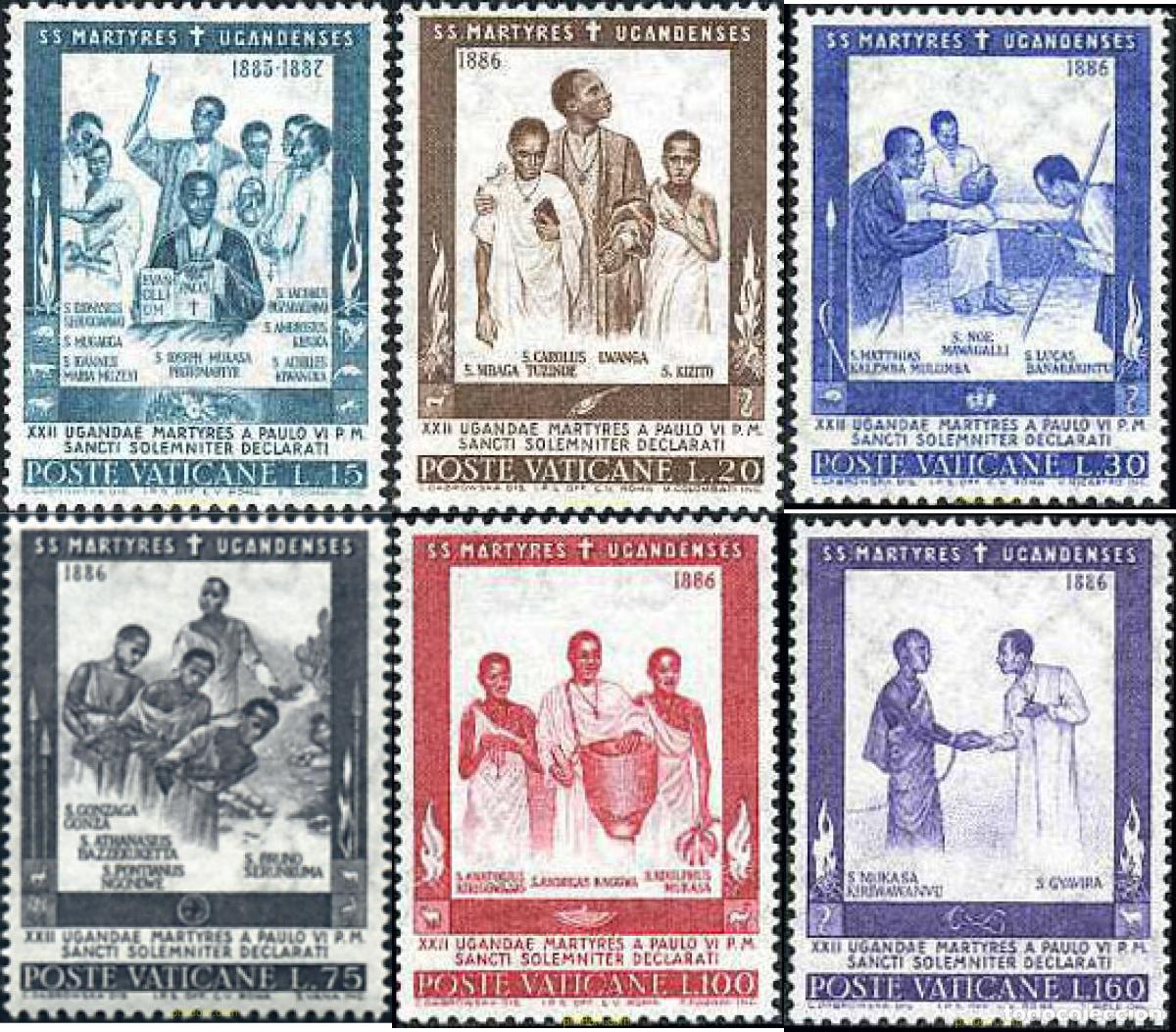 Sellos: 684285 HINGED VATICANO 1965 CANONIZACION DE 22 MARTIRES DE UGANDA