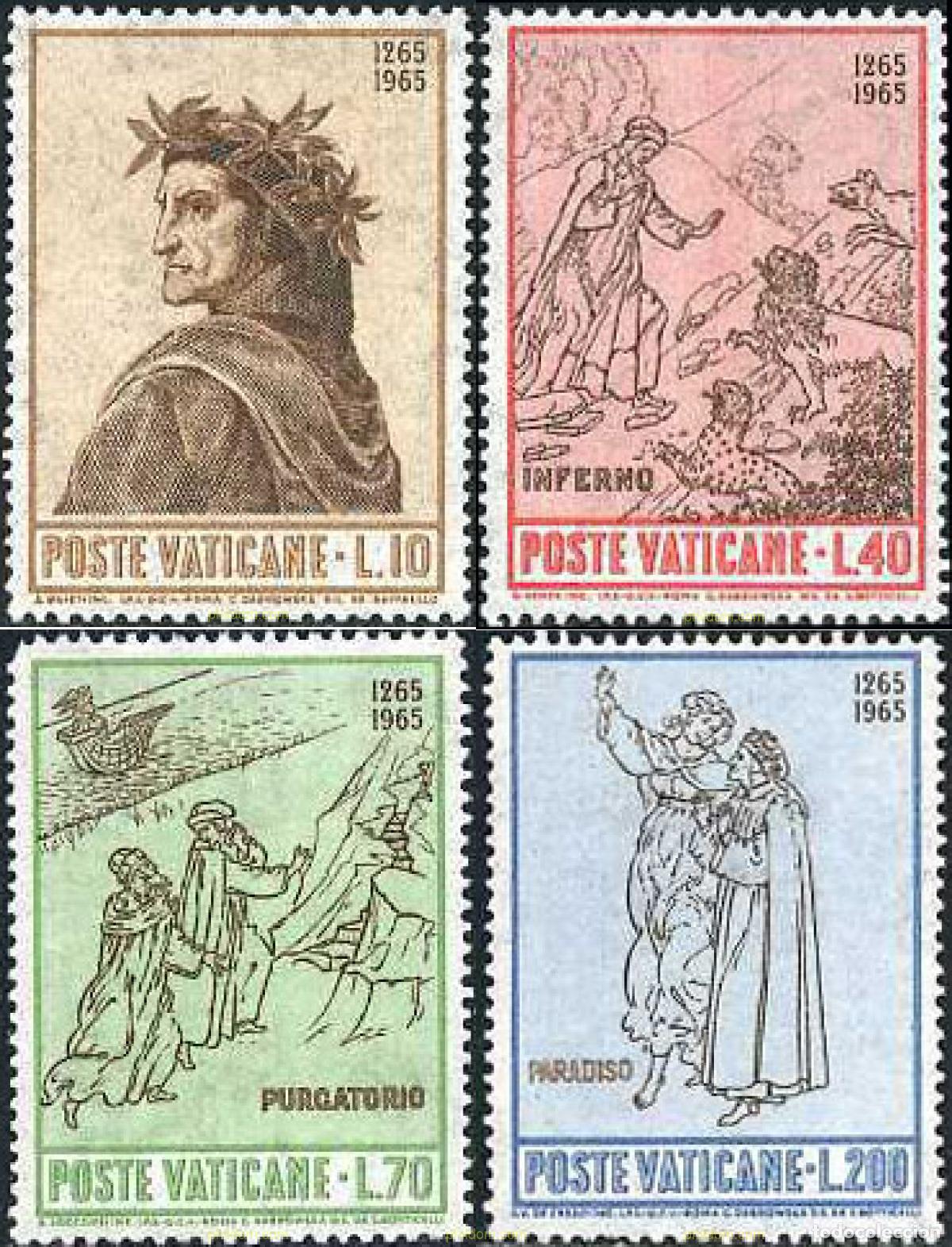 Sellos: 116224 MNH VATICANO 1965 7 CENTENARIO DEL NACIMIENTO DE DANTE ALIGHIERI