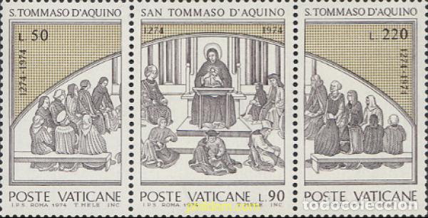 Sellos: 128681 MNH VATICANO 1974 7 CENTENARIO DE LA MUERTE DE SANTO TOMAS DE AQUINO