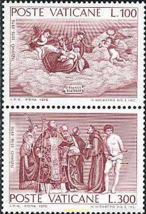 Sellos: 158666 MNH VATICANO 1976 4 CENTENARIO DE LA MUERTE DEL PINTOR TIZIANO VECELLIO DIT TITIEN