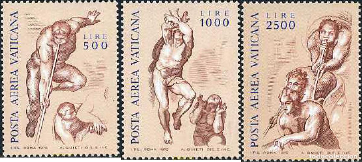 Sellos: 116515 MNH VATICANO 1976 FRESCO DE MIGUEL ANGEL