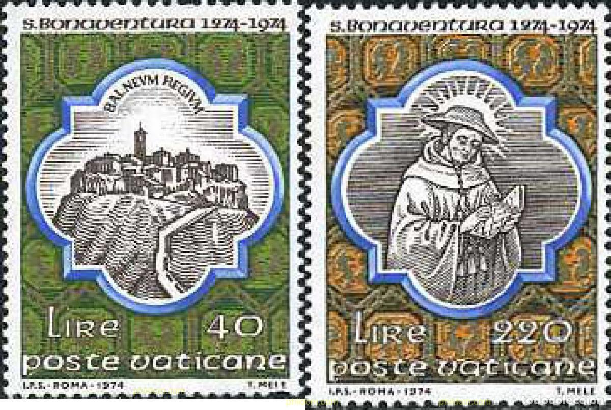 Sellos: 685932 MNH VATICANO 1974 7 CENTENARIO DE LA MUERTE DE SAN BONAVENTURA