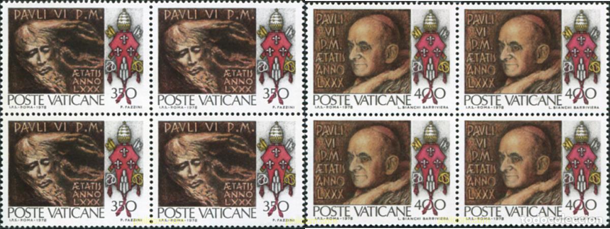 Sellos: 621185 MNH VATICANO 1978 80 ANIVERSARIO DEL NACIMIENTO DE PABLO VI