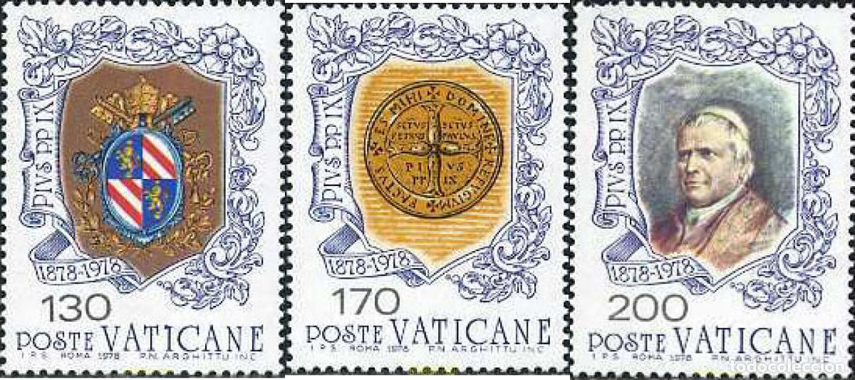 Sellos: 116607 MNH VATICANO 1978 CENTENARIO DE LA MUERTE DEL PAPA PIO IX