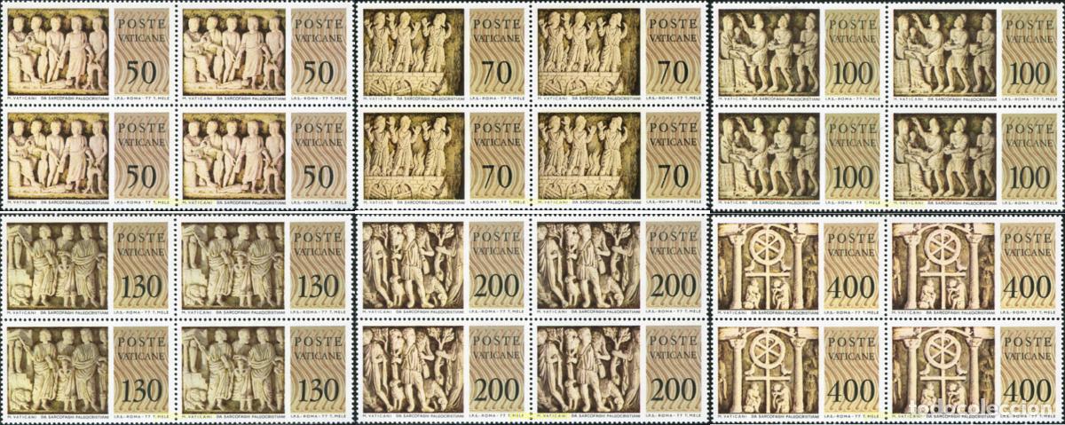 Sellos: 621184 MNH VATICANO 1977 MUSEO DEL VATICANO. BAJO-RELIEVES DE SARCOFAGOS PALEOCRISTIANOS