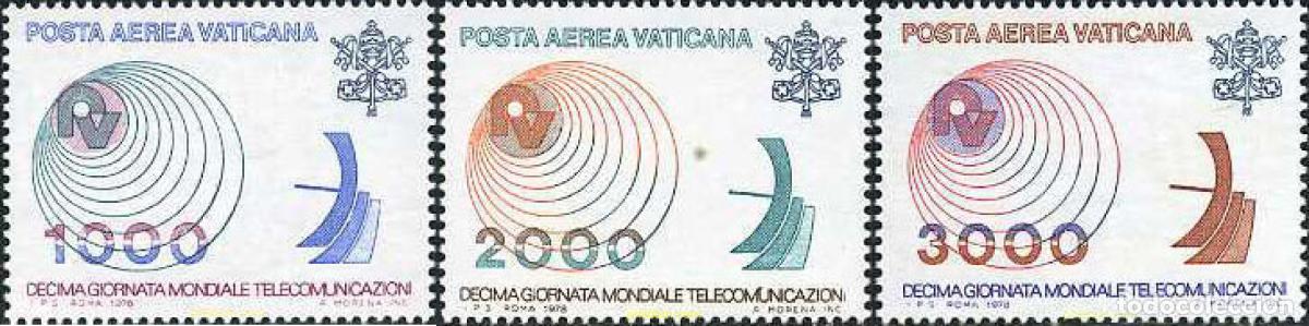 Timbres: 116829 MNH VATICANO 1978 10 JORNADA MUNDIAL DE TELECOMUNICACIONES