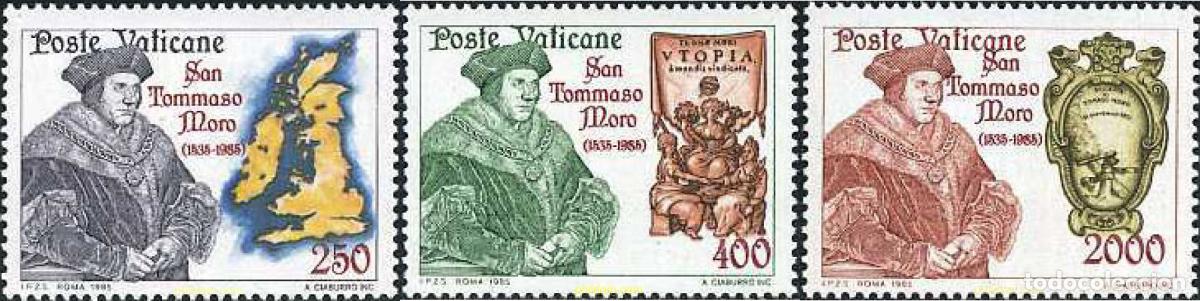 Sellos: 116934 MNH VATICANO 1985 450 ANIVERSARIO DE LA MUERTE DE SANTO TOMAS MORE
