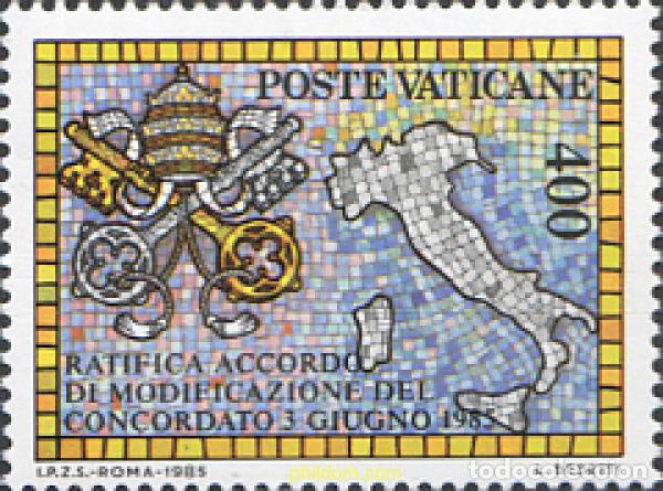 Briefmarken: 116946 MNH VATICANO 1985 RATIFICACION DEL ACUERDO DE MODIFICACION DEL CONCORDATO ENTRE LA SANTA SED