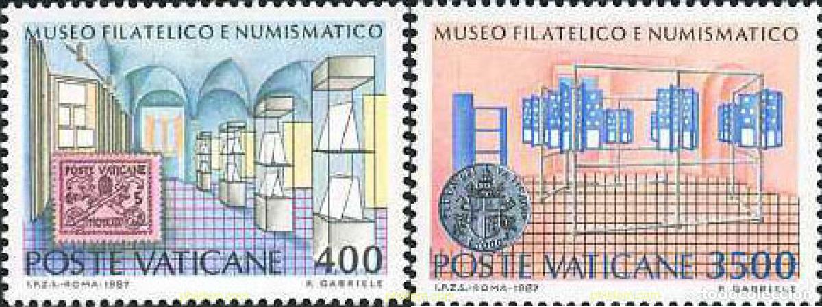Sellos: 116981 MNH VATICANO 1987 INAUGURACION DEL MUSEO FILATELICO Y NUMISMATICO DEL VATICANO