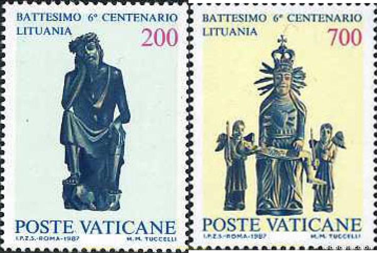 Sellos: 686398 MNH VATICANO 1987 6 CENTENARIO DEL BAUTISMO DE LITUANIA