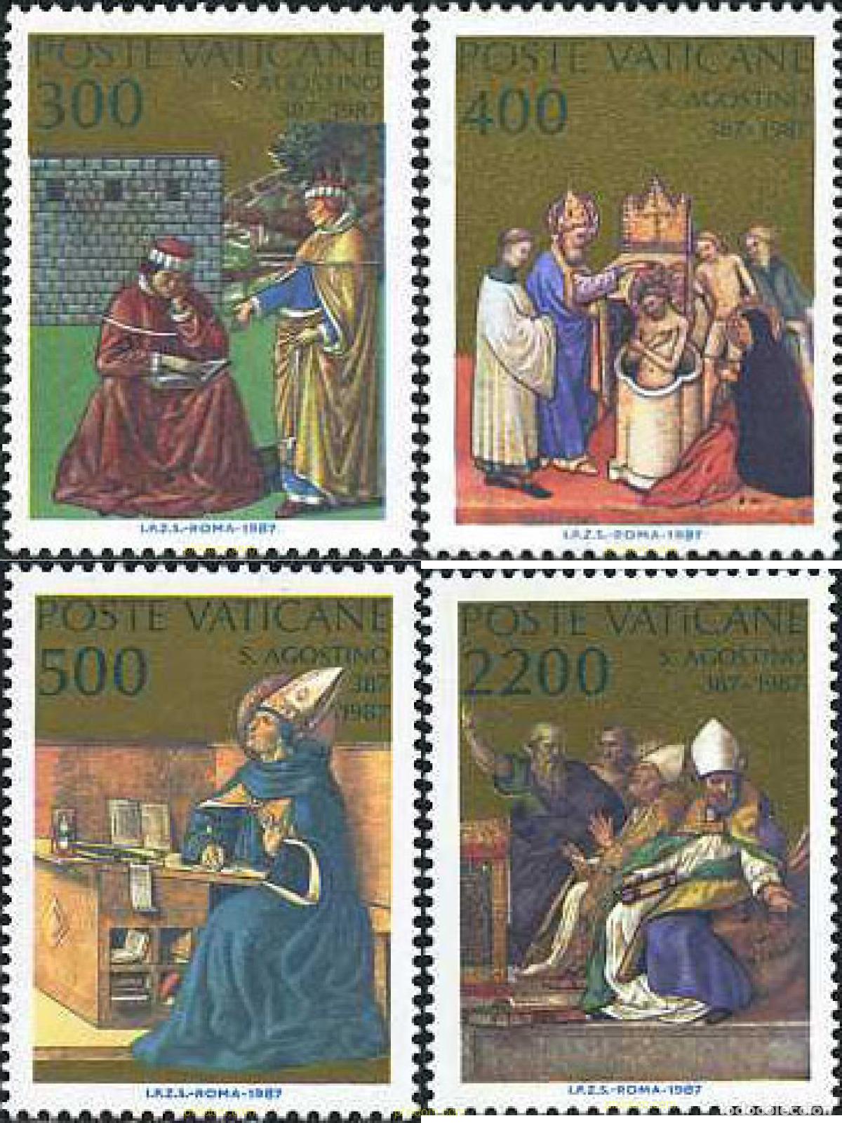 Sellos: 116976 MNH VATICANO 1987 16 CENTENARIO DE LA CONVERSION Y EL BAUTISMO DE SAN AGUSTIN