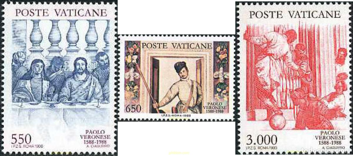 Sellos: 116988 MNH VATICANO 1988 400 ANIVERSARIO DE LA MUERTE DE PAOLO VERONESE