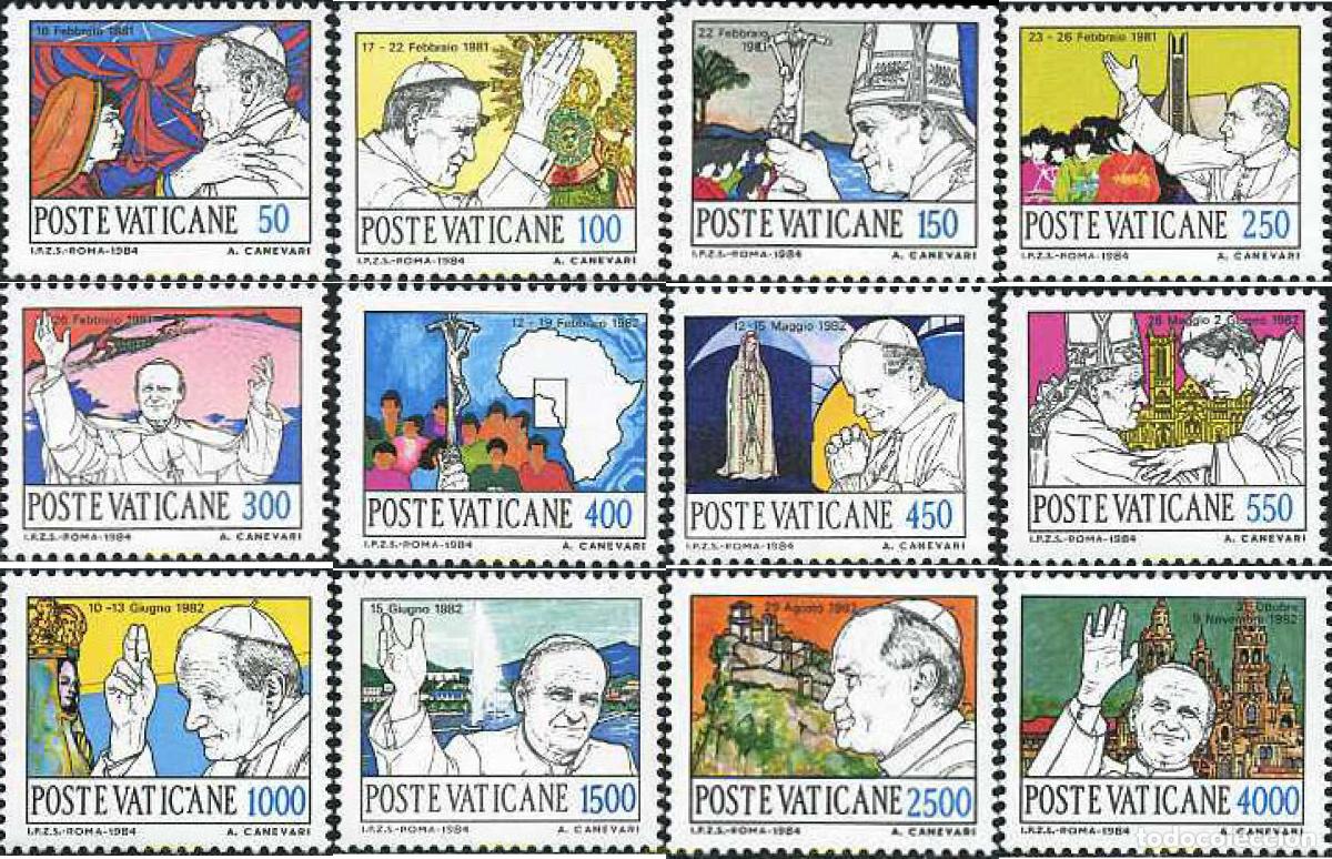 Sellos: 116931 MNH VATICANO 1984 VIAJES DEL PAPA JUAN PABLO II
