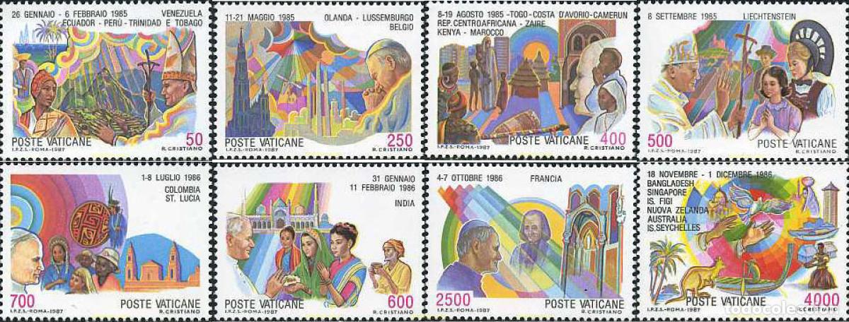 Sellos: 116982 MNH VATICANO 1987 VIAJES DEL PAPA JUAN PABLO II